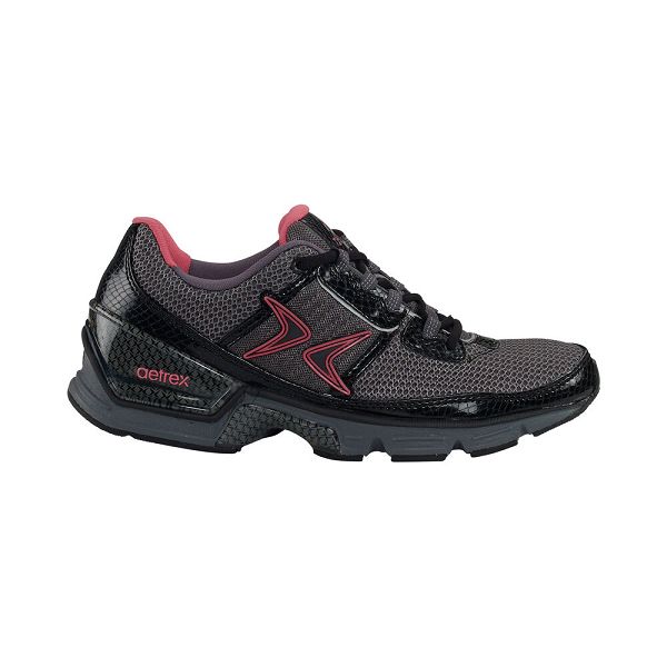 Aetrex Women's Xspress Fitness Runner Sneakers Black Shoes UK 9320-047